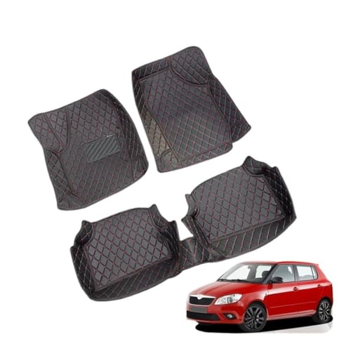Tapis de voiture sur mesure Skoda Fabia 2007-2014 en cuir beige LHD