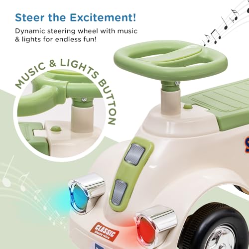 Image of Mee Mee Swift Cruze Baby Ride-On Car - Safe, Fun, and Interactive Ride-On Toy for Kids Aged 1-3 Years with Music, Lights, and Storage (White)