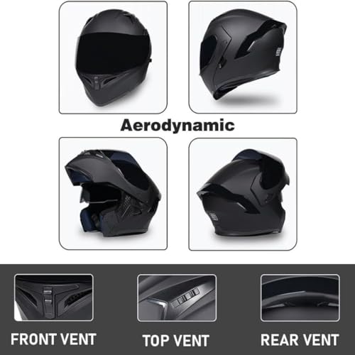 Casco Moto Modular con Bluetooth Integrado, ECE Homologado Casco Integrales Flip Up Moto Jet Scooter(C1,L(59~60cm)) - imagen 3