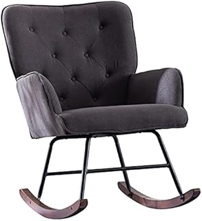 65 x 52 x 90 cm (L x W x H Rocking Chair Mid-Century Modern Rocking Armchair Upholstered Tall Back Accent Glider Rocker for Living Room