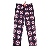 Marvel Captain America Shield Men's Sleep Pants With Tapered Legs And Pockets-Medium