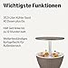 Amazon Basics – Terrassentisch mit 8-Gallonen-Kühlbox im Korbdesign, ‎48 x 48 x 57-82 cm, Braun und Weiß