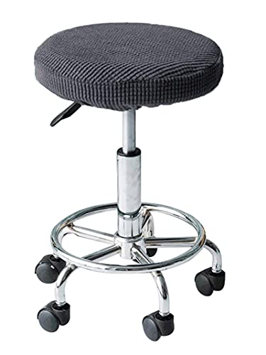 Tinayaue Round Stool Cover Nonslip Soft Stretch Bar Stool Chair Seat Cover Cushion Slipcover Chair Seat Protector For Stool Diameter 12-15 Inch, Dark Grey #TOP20