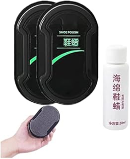 Szczotka do woskowania butów, dwustronna bezbarwna sztuczna skóra, szczotka do pielęgnacji skóry (2 szt.+30 ml buty polerskie)