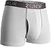 2undr Men's Swingshift 3" Trunks (Large, White/Grey)