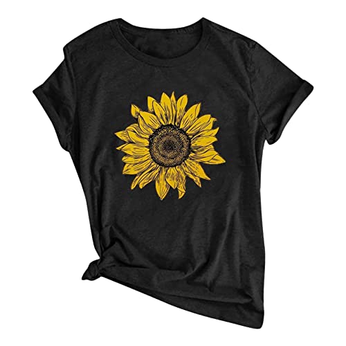 Sunflower Shirts Women Sunflower Printed Tee Shirts Inspirational Tees Shirt Vintage Casual Short Sleeve Tops3