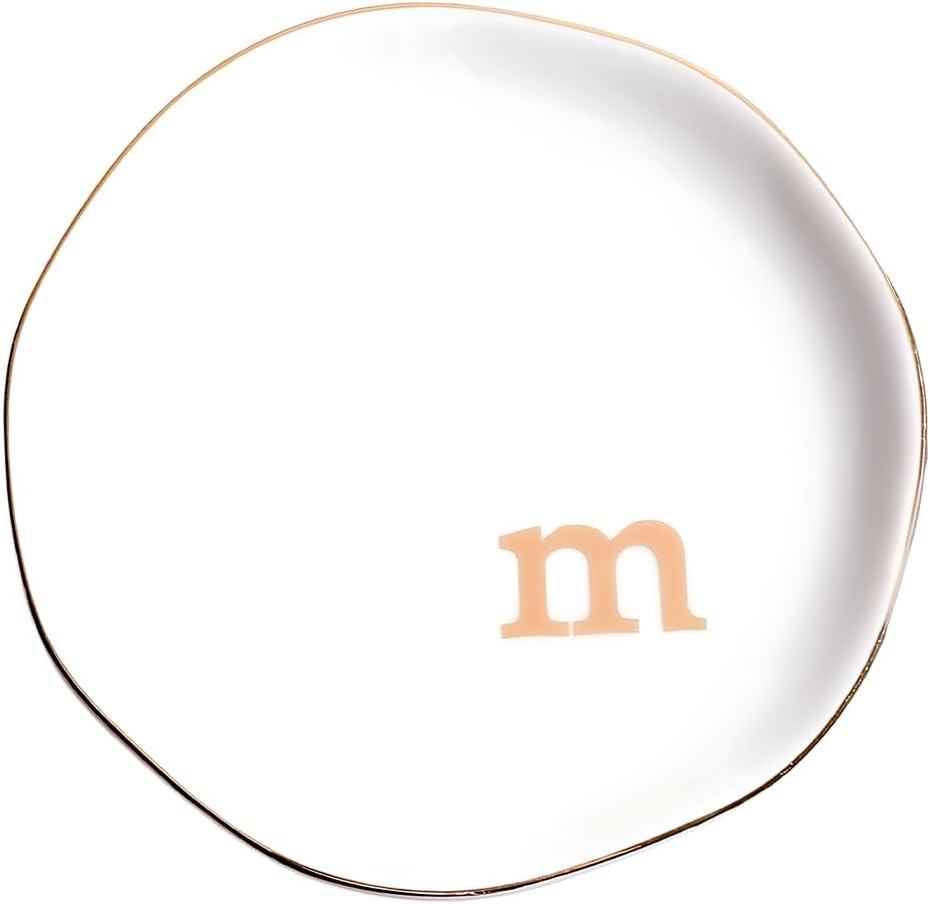 Beebeecraft Ceramic Jewelry Dish 4.7 Inch Round Decorative Ceramic Trinket Dish Jewelry Plate for Rings Earrings Necklaces Bracelet Watch Keys Birthday Mother's Day Christmas for Women Gift White (A)