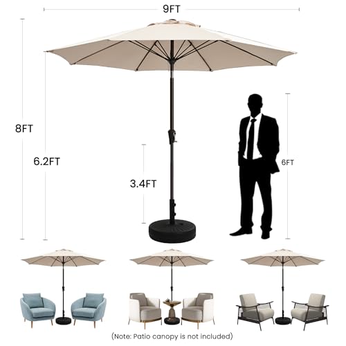Ayge 9FT Large Outdoor Patio Umbrella