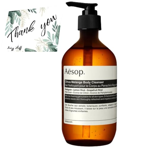 Aesop Citrus Melange Body Cleanser 500ml/17.99oz with an Invigorating Scent of Lemon and a Bitter Orange Bundle with Retail Stuff Thank You Card