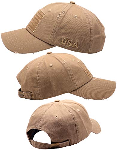 Image of Antourage American Flag Unisex Baseball Hat for Men and Women | USA Flag Mesh Snapback Flat Visor Cap + 2 Patriotic Patches