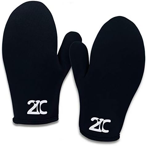 21C Extra-Thick 2mm Neoprene Mittens for Cold Weather - Waterproof Thermal Mitts - Men Women Winter Gloves - 1 Pair (Medium-Large)