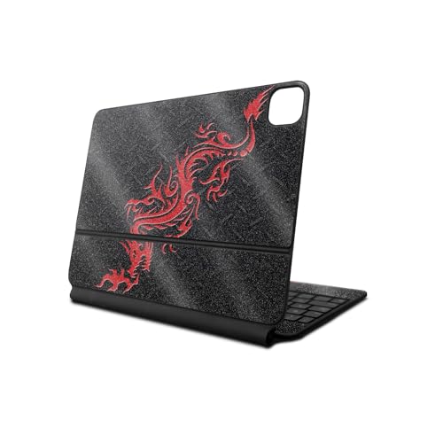 Glossy Glitter Skin for Apple Magic Keyboard (iPad Pro 13" M4, 2024) – Red Dragon