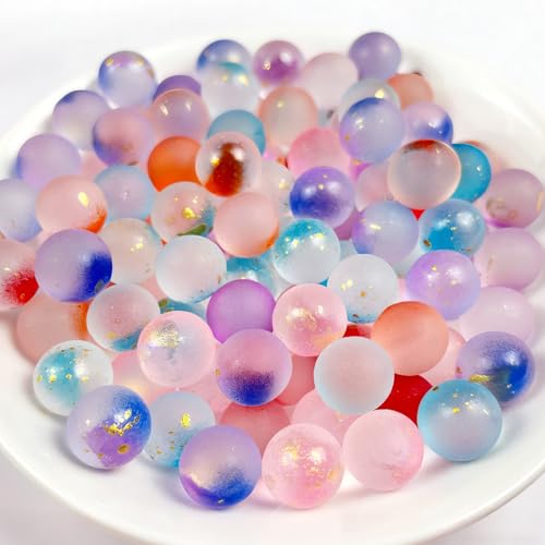 CHUANFU 200 Pièces Billes en Verre 10 mm, Multicolores Billes Enfant, Transparentes Bille Rare pour Projets de Bricolage Enfants Jeu Décoration Maison, 10 Couleurs
