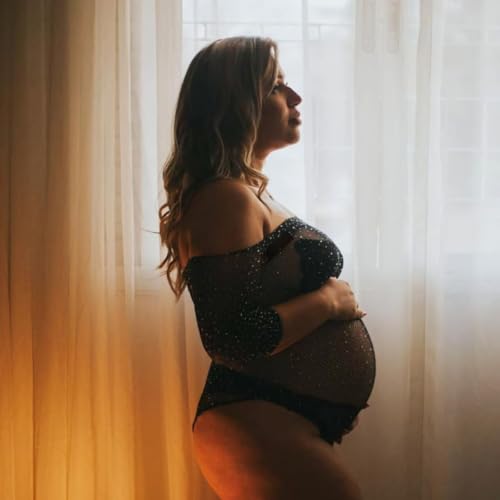 Body Tule Arrastão Com Brilho Glitter Strass Transparente Manga Longa Estica Sensual