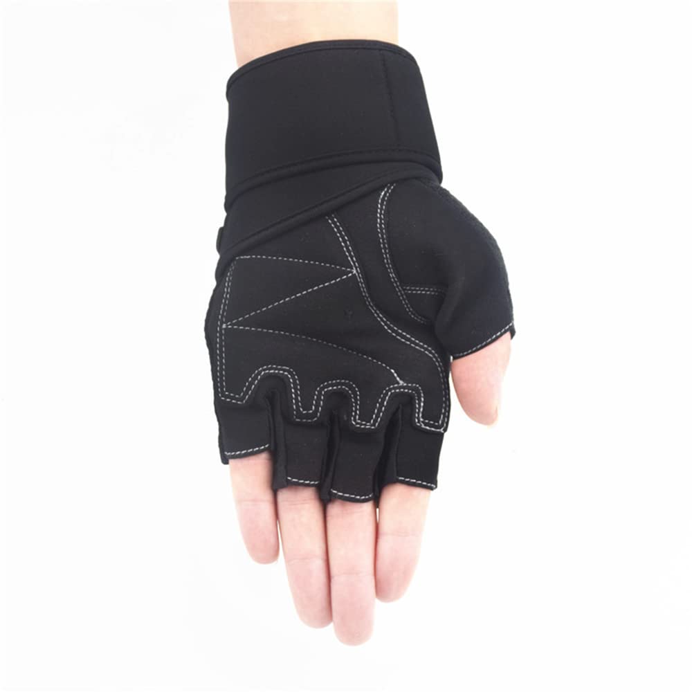 1 Paio di Guanti Senza Dita Guanti da Fitness Guanti Mezze Dita Traspiranti per Uomo Donna Guanti da Allenamento per Attrezzature per Sollevamento Pesi (L)
