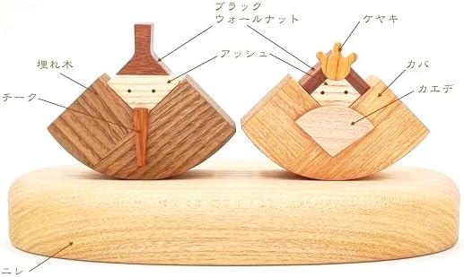 お雛さま 木のお雛様 雛人形 木製 三月節句飾り 森林工芸館 コンパクト