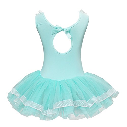 Yizyif Girl's Child Party Ballet Costume Tutu Leotards Dance Skate Dress Outfit Blue 3-4 #TOP2
