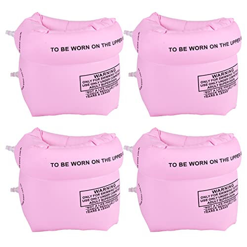 4 Pcs Arm Floaties Inflatable Swim Arm Bands Floater Sleeves Swimming Rings For Kids Toddlers And Adults（Pink） #TOP6