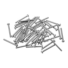 MroMax 50Pcs M1.6 x 16mm Pan Head Phillips Machine Screws, 304 Stainless Steel 18-8, Fully Thread, Metric Silver Gray Cross Head Screws Bolts for Sunglasses, Watch and Small Electronic Devices