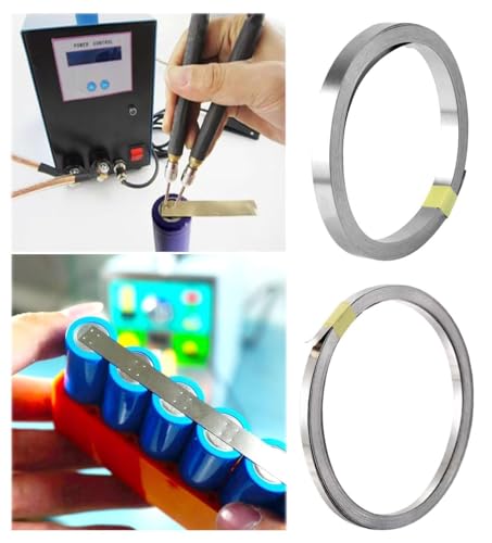 2Pcs 20M Nickelband Nickel Streifen,Vernickelte Stahlband,Reines Nickel Platte,Nickel Platte Band,Batterie Nickelstreifen,Nickel beschichtetes Stahlband,für Batterie und Punktschweißen