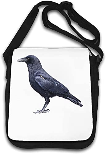 Sac à bandoulière noir et blanc Black Crow au motif graphique moderne