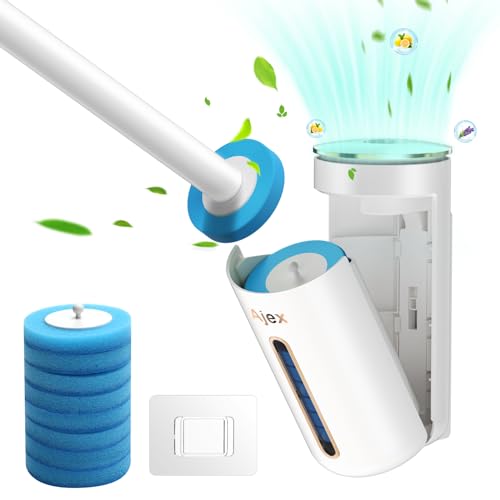 Ajex Brosse de Toilette Jetable,Brosse WC avec Têtes de Rechange,Brosse WC Jetable Set de Brosses de Toilette Jetable avec Détergent & Parfums,Brosse Toilette pour Le Nettoyage de la Salle de Bains Ajex Brosse de Toilette Jetable,Brosse WC avec Têtes de Rechange,Brosse WC Jetable Set de Brosses de Toilette Jetable avec Détergent & Parfums,Brosse Toilette pour Le Nettoyage de la Salle de Bains