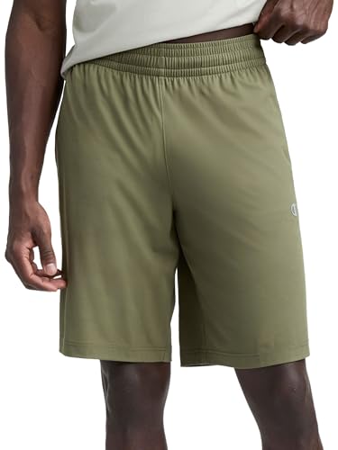 Champion Men's 10" Sport Knit Shorts, Slim Fit, Lightweight, Burnt Olive - C Logo, XX-Large - image 1