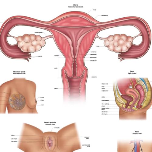 Image of Anatomy Lab Human Female Reproductive System Anatomy Poster, Laminated | Anatomy and Physiology, 17.3 x 22.5 Inches, Body System Diagram, Anatomical Chart for Education Learning and Students