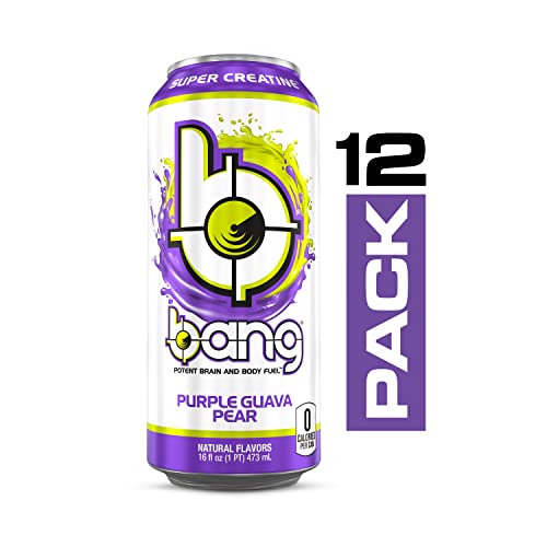 Bang Purple Guava Pear Energy Drink, 0 Calories, Sugar Free With Super Creatine, 16 Fl Oz (Pack Of 12) #TOP1