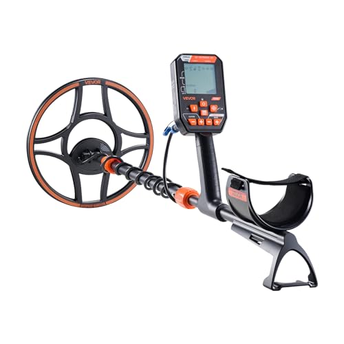 VEVOR Metalldetektor für Erwachsene 304,8 mm, Profi Metallsuchgerät mit 7 Modi, IP68 Wasserdicht, Hochpräziser Golddetektor mit Display, Kabellosen Kopfhörern, Verstellbarer Länge, zur Goldsuche