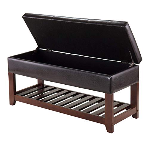 Winsome Monza Bench With Storage Chest, Brown #TOP6
