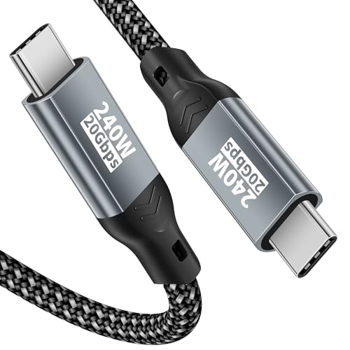 ziwodiv USB C Datenkabel 1M 20Gbps USB C 3.2 Gen2 x 2 Kabel 240W USB C auf USB C Schnellladekabel 5K@60Hz 4K@144Hz Videokabel für MacBook Pro SSD Monitor iPad Pro iPhone 17/16/15 Pro Max/Plus