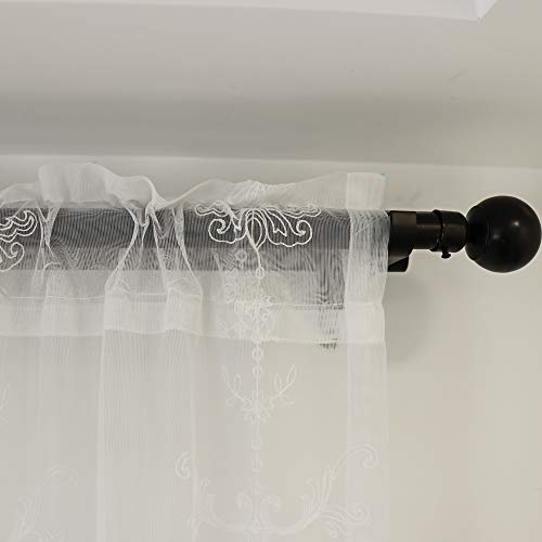 SLOW SOUL 2 Panels White European Style Sheer Curtain Embroidered Window Curtains Europe Floral Tulle for Living Room Bedroom with Rod Pokcet White 54W X 84L inch - Image 4
