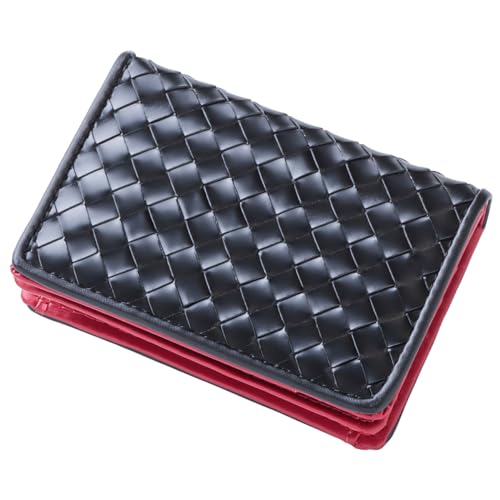 [ディアブロ] 名刺入れ カードケース メンズ メッシュ 革 大容量 United HOMMEコラボアイテム 【UHD-1262】 (ブラック×レッド)