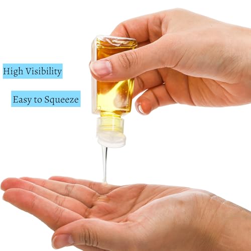 100 Pack 1 OZ Travel Plastic Bottles, Flip Cap Empty Refillable Toiletry Bottle, Mini Clear Hand Sanitizer Bottle, Small Squeeze Sample Container for Shampoo Lotions Liquid Body Soap Cream4