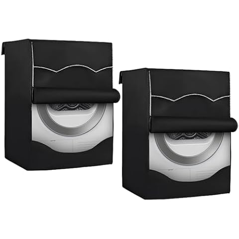 Konelia Washing Machine Cover, 2 Pack Washer and Dryer Covers Portable Washer Dryer Cover Waterproof Washer Cover Dustproof Dryer Cover Outdoor for Front-Loading Machine 27"Lx33"Wx39"H Black Cover