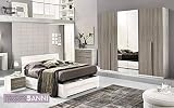 Camera Italian Design Effetto Quercia Bianca: Unica Offerta Completa con Letto e Armadio