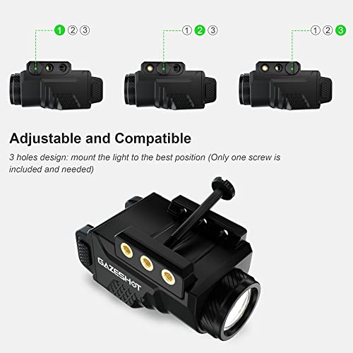 GAZESHOT Pistol Light Tactical Flashlights Mini 800 Lumen Weapon Light, Magnetic USB Rechargeable with Strobe Mode for GL Glock and Picatinny Rail