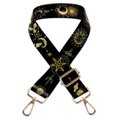 Image of Crossbody Purse Strap for Women Men Girls Boys Mother Girlfriend Gift, Replacement Bag Belt Strap for Purse Handbag Guitar Camera, Adjustable Canvas Wide Shoulder Strap with Golden Hooks