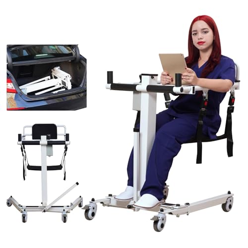 Silla elevadora eléctrica plegable para pacientes, altura y ancho ajustables para traslados en el hogar y el automóvil, solución portátil para movilidad de discapacitados