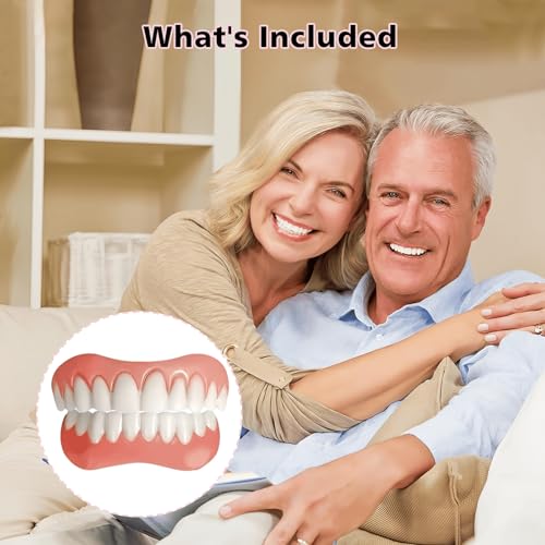 Silicone Reline Denture Set for Upper and Lower Teeth, Soft Comfortable Veneers for Women (1 Count (Pack of 1)) - Thumbnail 2