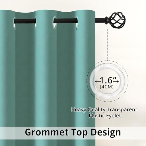 Image of Homestan 75% Blackout Door Curtains 8 Feet Long Set of 2, Room Darkening Parda with Grommet Design for Home Decor (8x4 Feet, Light Green)