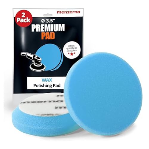 Image of menzerna 3.5 Inch 2X Premium Polishing Pads for WAXING Sealing & Protection I Body Repair Buffing & Polishing Pads with Safety Edge & Velcro Attachment I Washable & Long Lasting