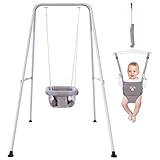 2 in 1 Baby Jumper with Swing, Baby Swing Indoor and Outdoor Use, Baby Jumpers and Bouncers, Toddler Swing with Foldable Stand