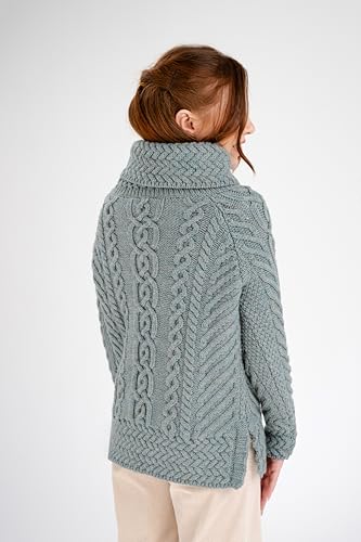 Image of SAOL Aran Irish Sweater for Women - Made of 100% Merino Wool - Ireland Fisherman Cable Knit Ladies Pullover