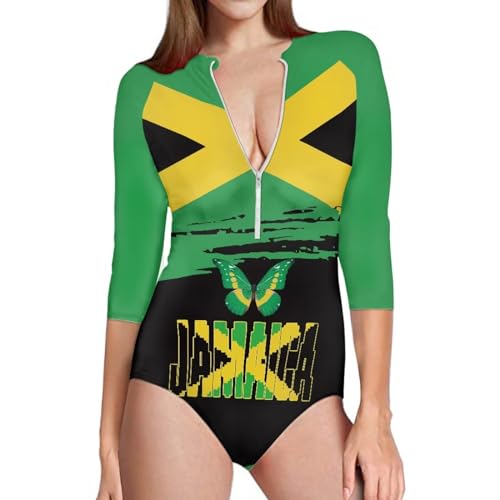 Women Cool One Piece Sexy Deep V Zipper Half Sleeve Swimsuit Elastic Fitting Conservative Sexy Beachwear4