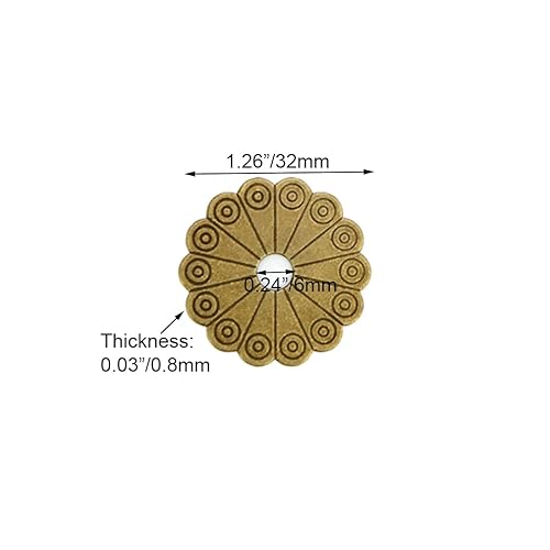 Miniatura 2 de Tiazza - 10 arandelas de placa trasera de latón, juntas clásicas de decoración de muebles, accesorios de hardware de latón (bronce)