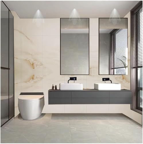 Image of New Peel and Stick Marble Wallpaper Backsplash Self-Adhesive PVC Waterproof Wall Tiles for Kitchen, Bathroom, Bedroom Multiple Size and Black,Cream,White. (8, Cream, 60x30)
