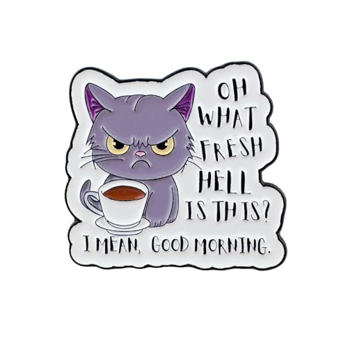 I Mean Good Morning Angry Cat Holding Coffee �u���[�` ����ȔL�̂��ꂳ�� �G�i�����s�� �ʔ����_�[�N���[���A�̈��p ���͂悤����s���o�b�W �����I�ȓ��� ���ӋC�ȏ��� �R�[�q�[�������D�Ƃւ̃M�t�g�A�ʔ����A���`