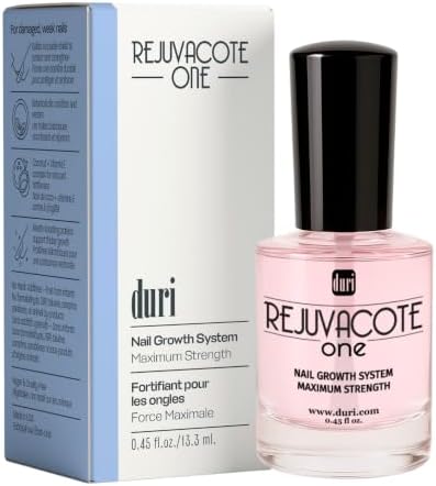 Duri Rejuvacote 1 Nail Growth System - Maximum Strength Nail Strengthener for Damaged Nails from Gel, Acrylic Manicure | Grow Long Natural Fingernails Fast - Rejuvacare Nail Hardener - 0.45 fl. oz.